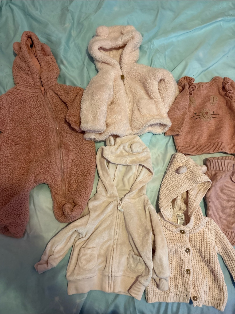 Carter's Pink and Cream Baby Jackets & Sweaters Size 0-3-3 months